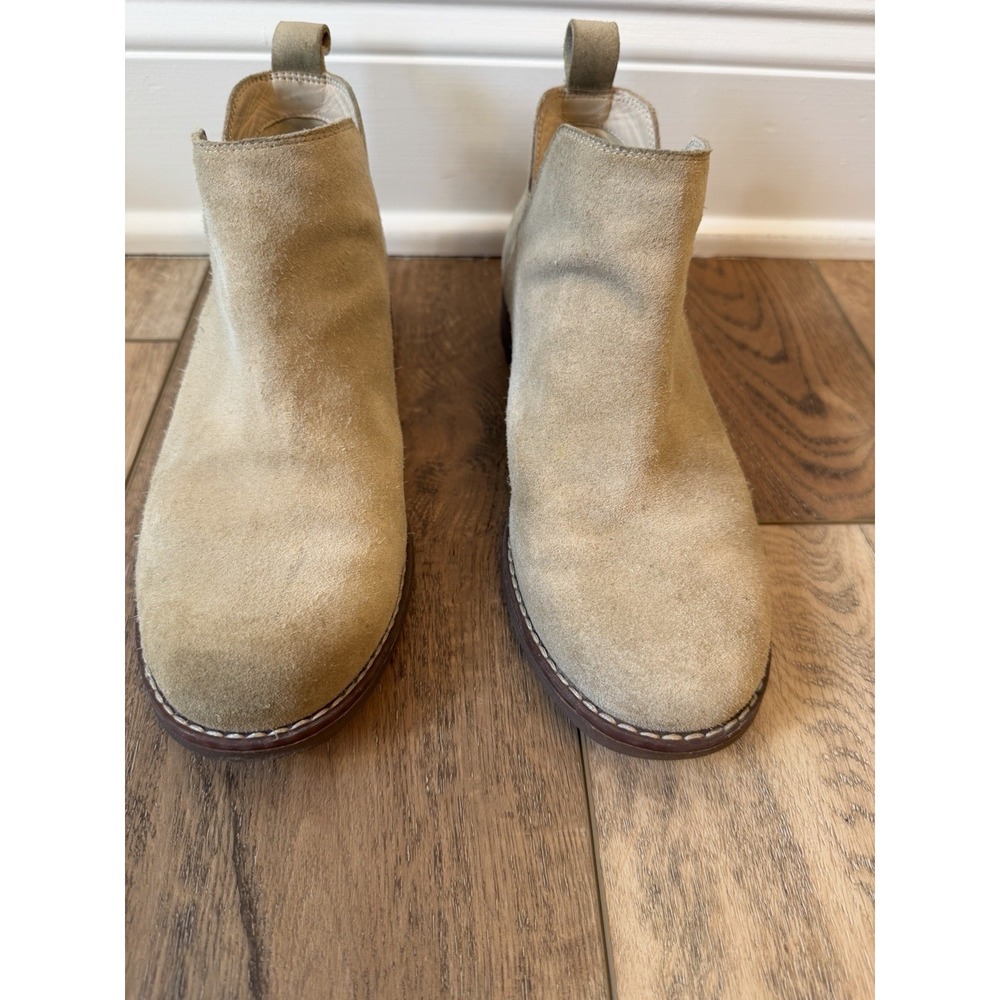 Hush Puppies Ankle Boots Mens Size 9 Beige Excellent Suede Slip On HW06885-252